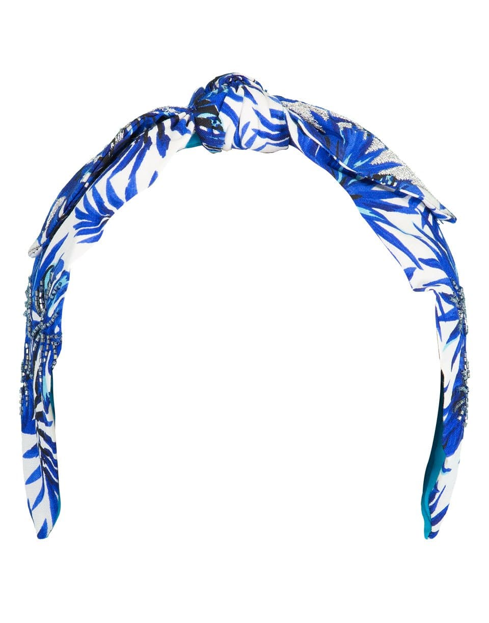 NAMJOSH-Blue Tropical Print Headband-BLUE