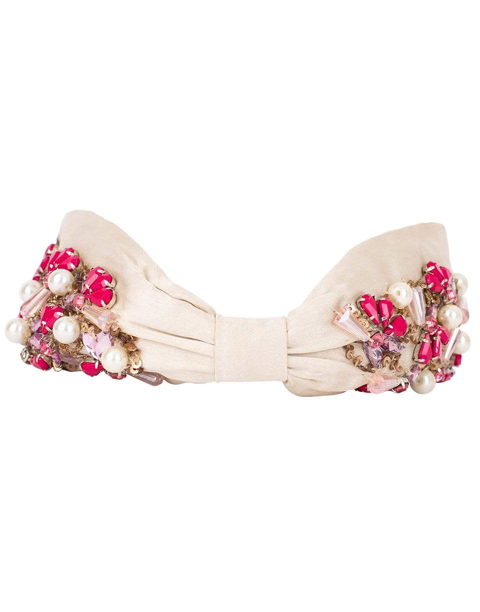 NAMJOSH-Pearl and Bead Headband-CRM/PNK
