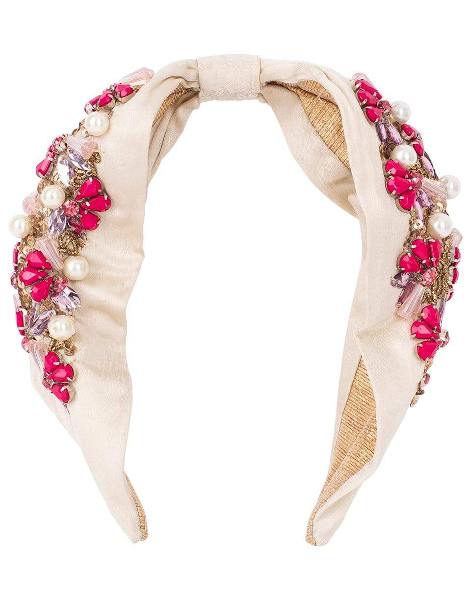 NAMJOSH-Pearl and Bead Headband-CRM/PNK