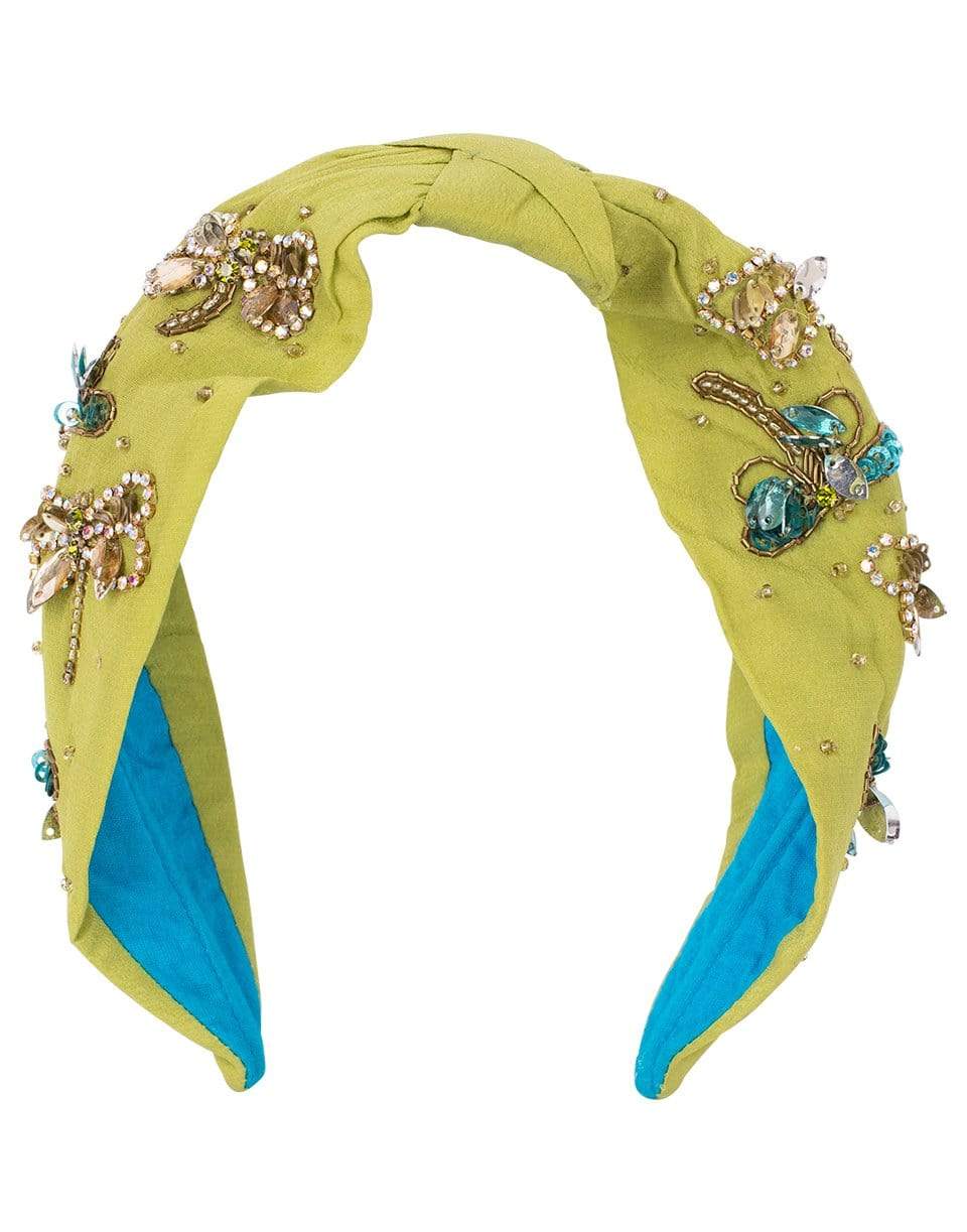 NAMJOSH-Dragonfly Embroidered Headband-GREEN