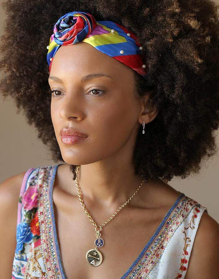 NAMJOSH-Multicolor Striped Pearl Headband-MULTI