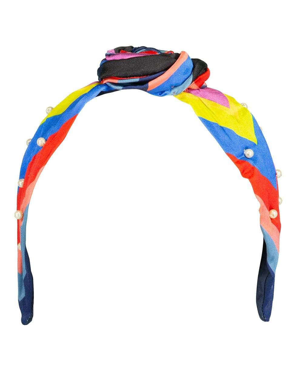 NAMJOSH-Multicolor Striped Pearl Headband-MULTI