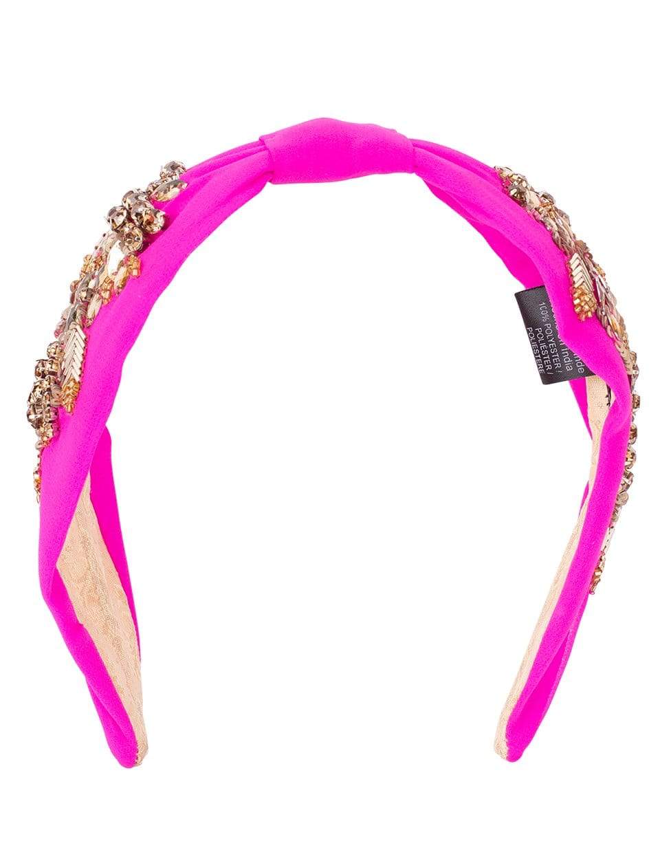 NAMJOSH-Gold Embroidered Headband-PNK/GOLD