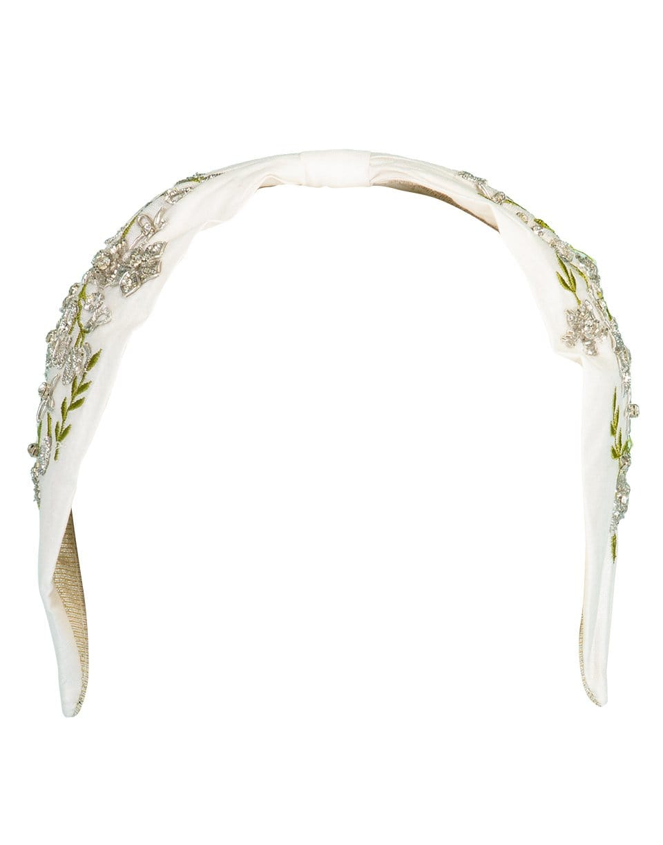NAMJOSH-White Floral Embroidered Headband-WHITE