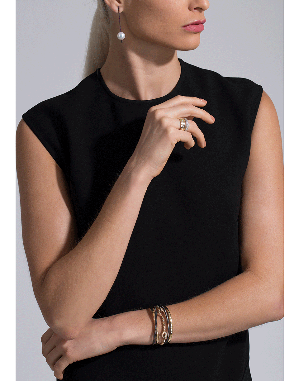 NANCY NEWBERG-Diamond Hook Mixed Gold Twist Bracelet-YELLOW GOLD