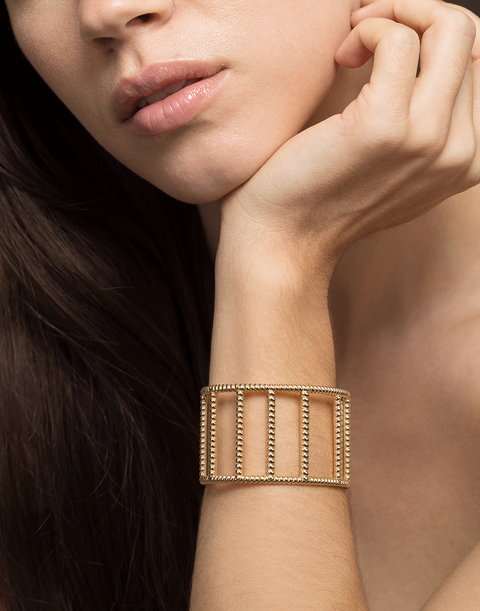 NANCY NEWBERG-Twist Frame Cuff Bracelet-YELLOW GOLD