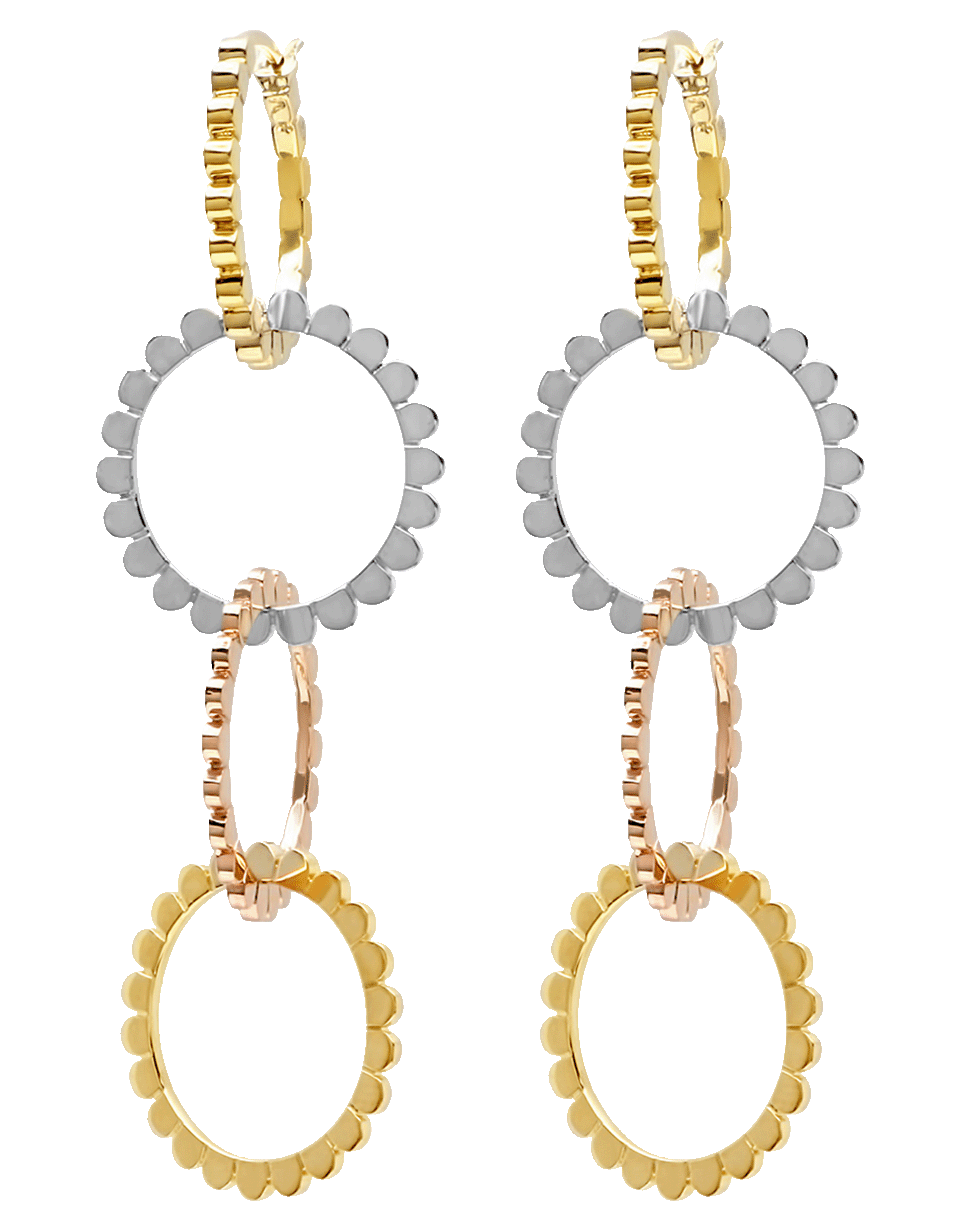 NANCY NEWBERG-Four Linked Tri Gold Hoop Earrings-ROSE GOLD