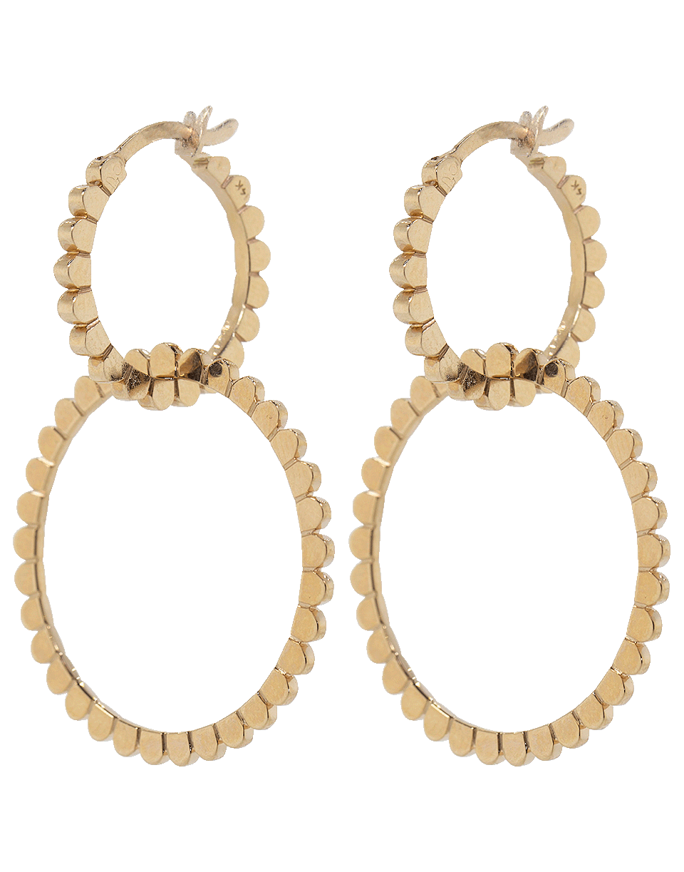 NANCY NEWBERG-Two Linked Daisy Hoop Earrings-ROSE GOLD
