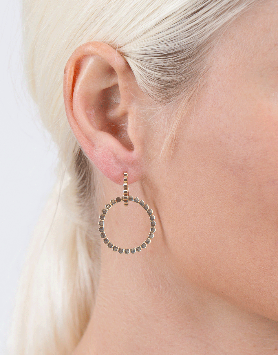 NANCY NEWBERG-Four Silver And Diamond Link Hoop Earrings-YELLOW GOLD