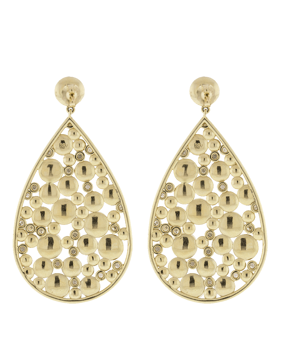 NANCY NEWBERG-Pearl And Diamond Teardrop Earrings-YELLOW GOLD