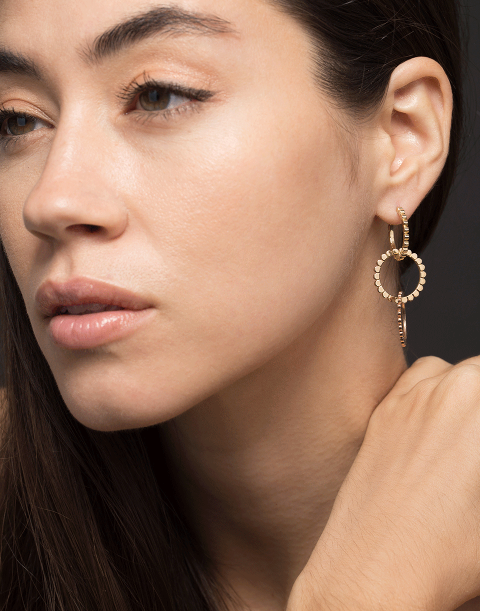 NANCY NEWBERG-Three Mix Gold Hoop Earrings-YELLOW GOLD