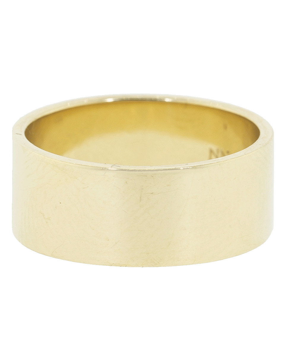NANCY NEWBERG-Heart Charm Cigar Band Ring-YELLOW GOLD