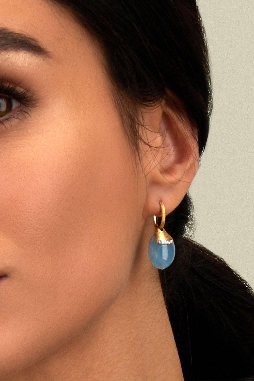 NANIS-Azure Aquamarine Large Drop Earring-YELLOW GOLD