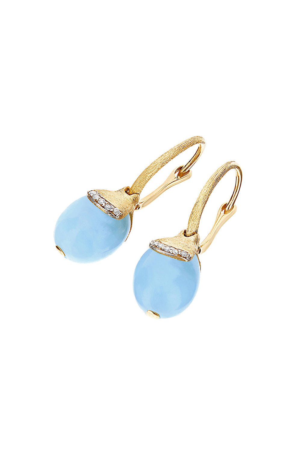 NANIS-Azure Aquamarine Small Drop Earring-YELLOW GOLD