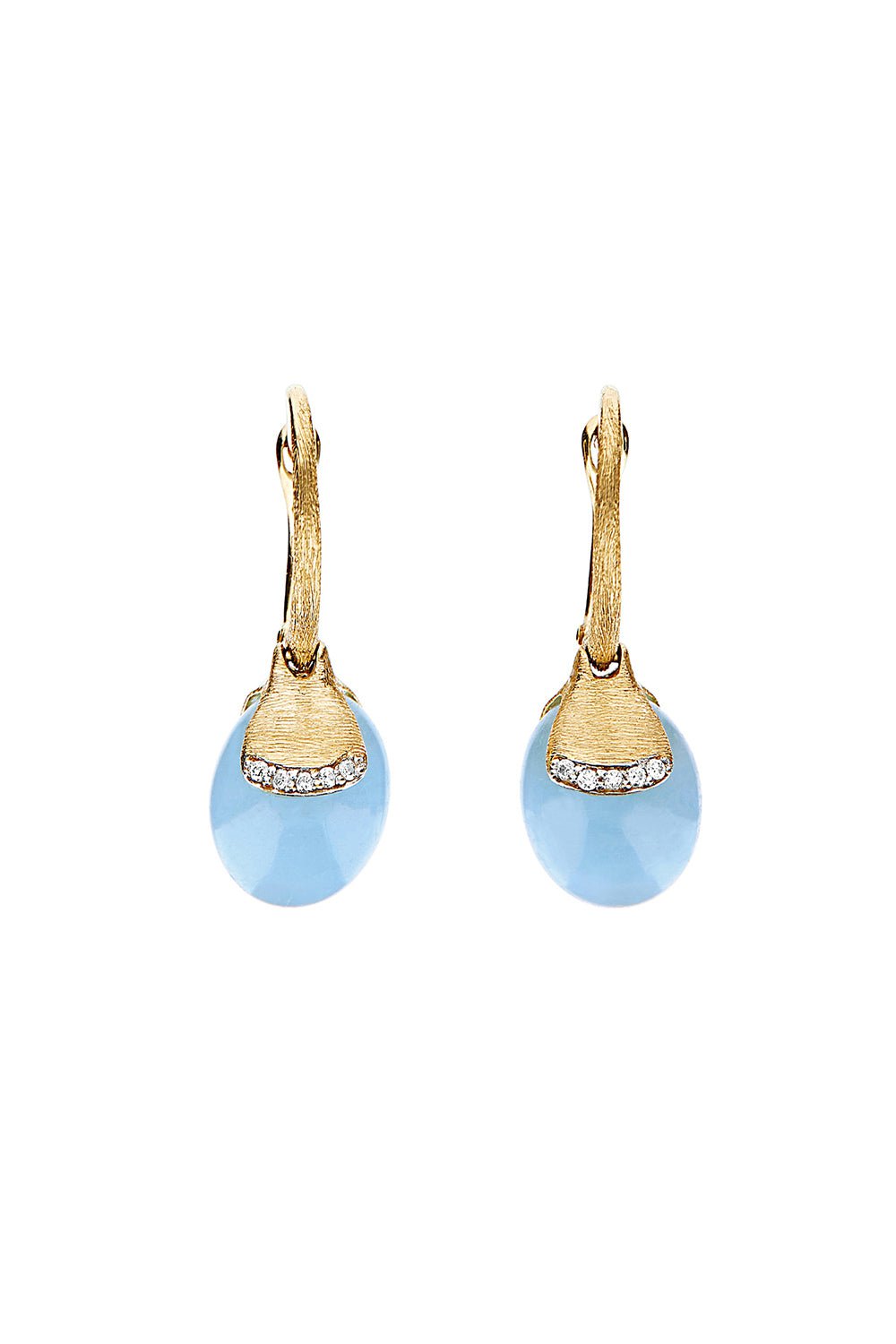 NANIS-Azure Aquamarine Small Drop Earring-YELLOW GOLD