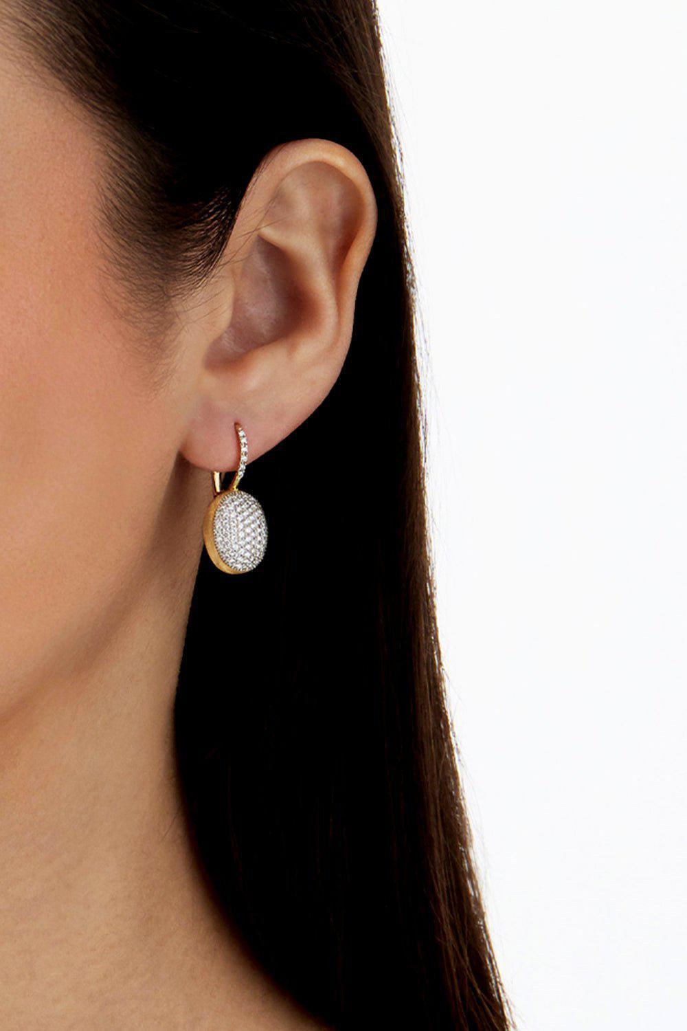 NANIS-"Ciliegine" Medium Diamond Ball Drop Earrings-YELLOW GOLD