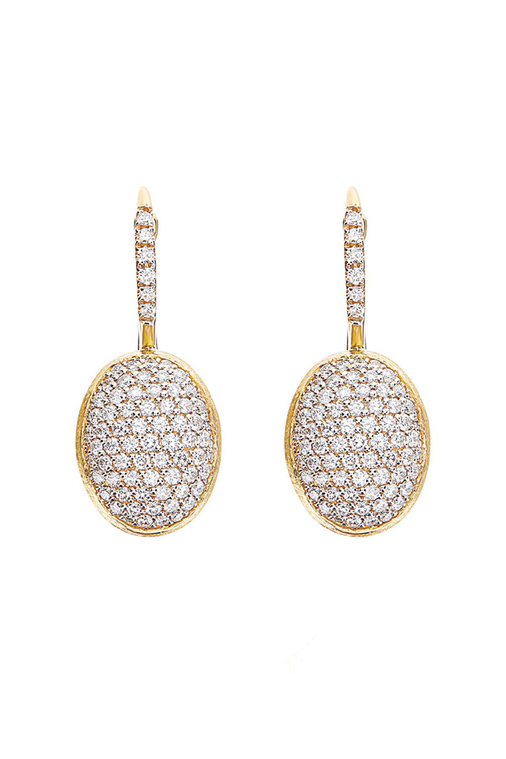 NANIS-"Ciliegine" Medium Diamond Ball Drop Earrings-YELLOW GOLD