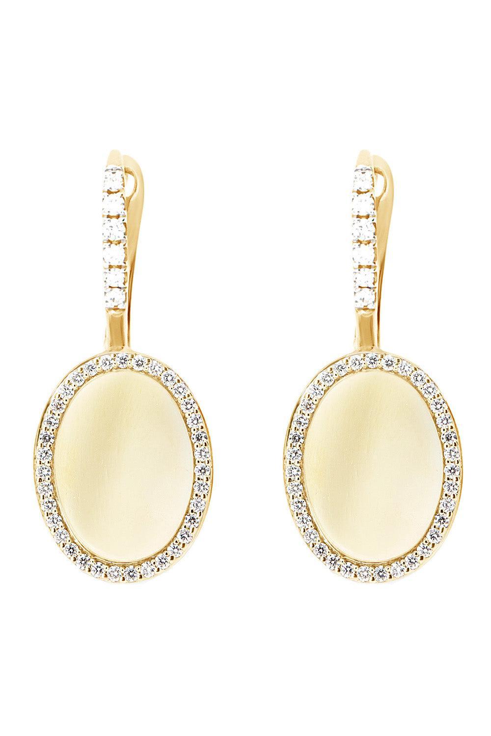 Diamond Halo Sway Circle Drop Earrings