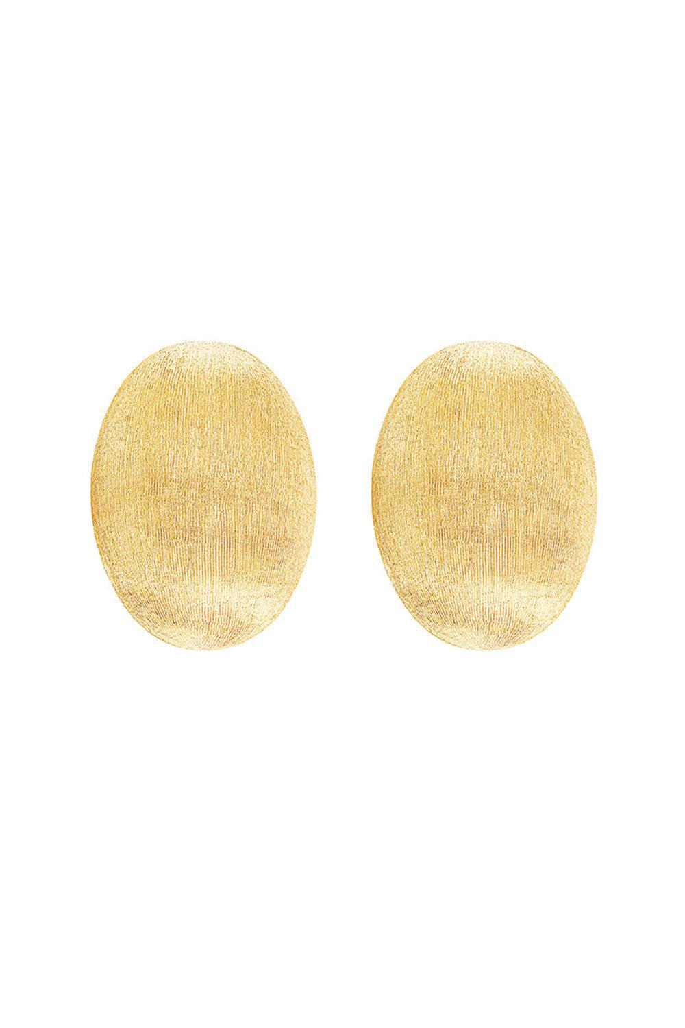 NANIS-Large "Muse" Gold Perle Stud Earrings-YELLOW GOLD