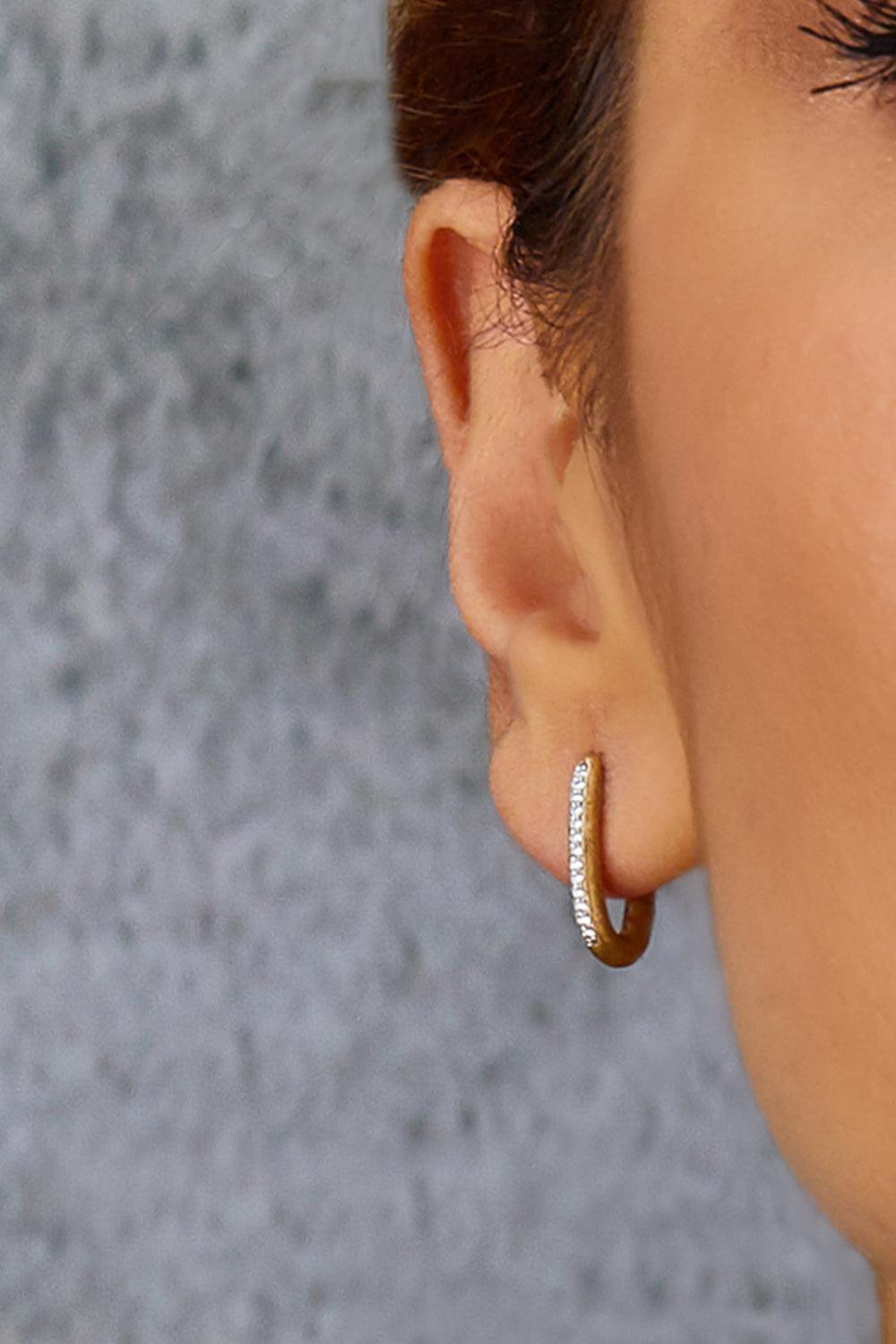 NANIS-Libera Small Diamond Square Hoop Earrings-YELLOW GOLD
