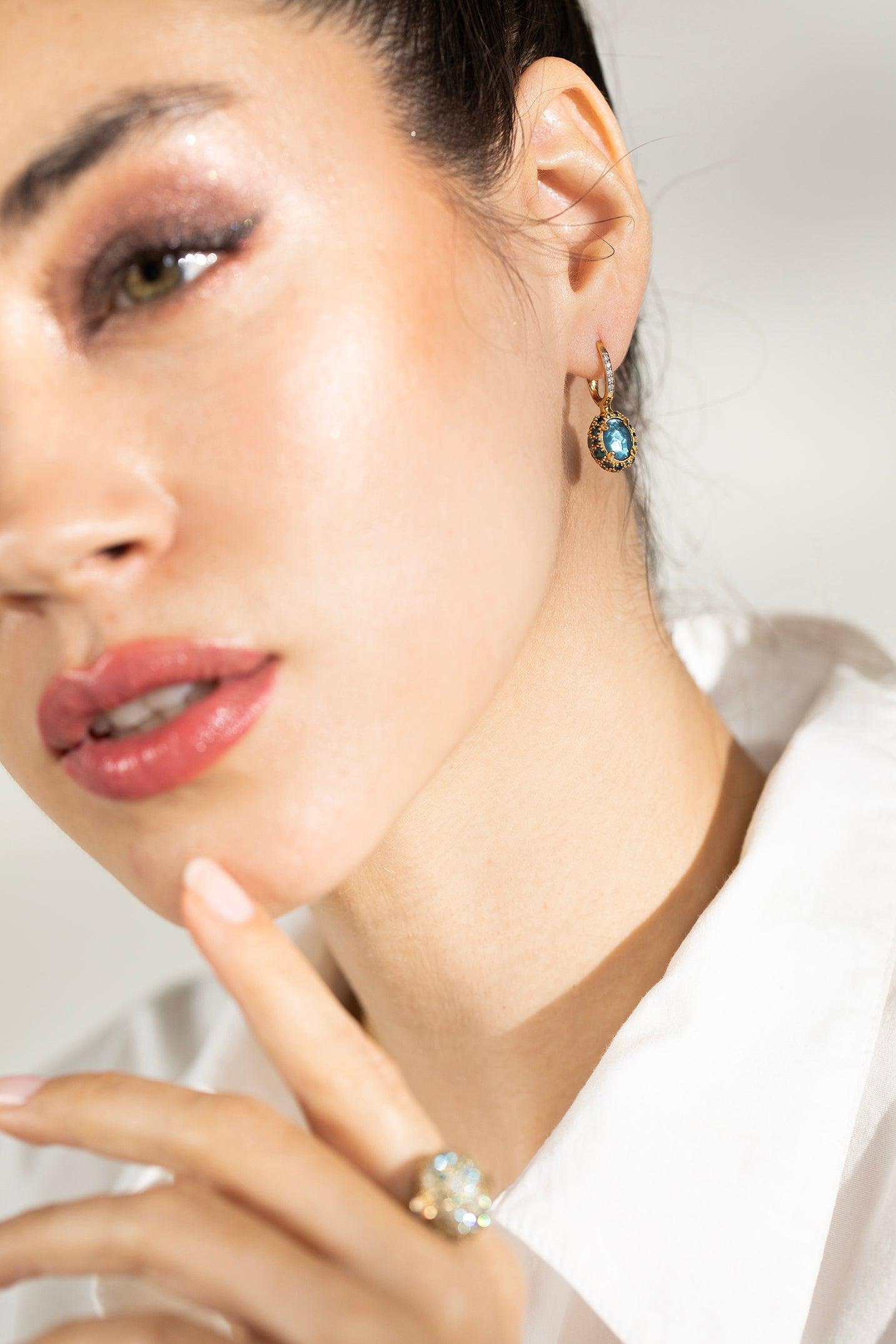 NANIS-Reverse Drop Earrings-YELLOW GOLD