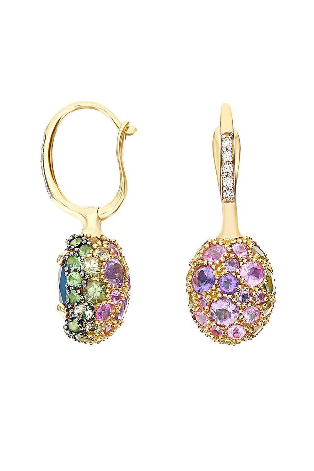 NANIS-Reverse Small Labradorite Drop Earrings-YELLOW GOLD
