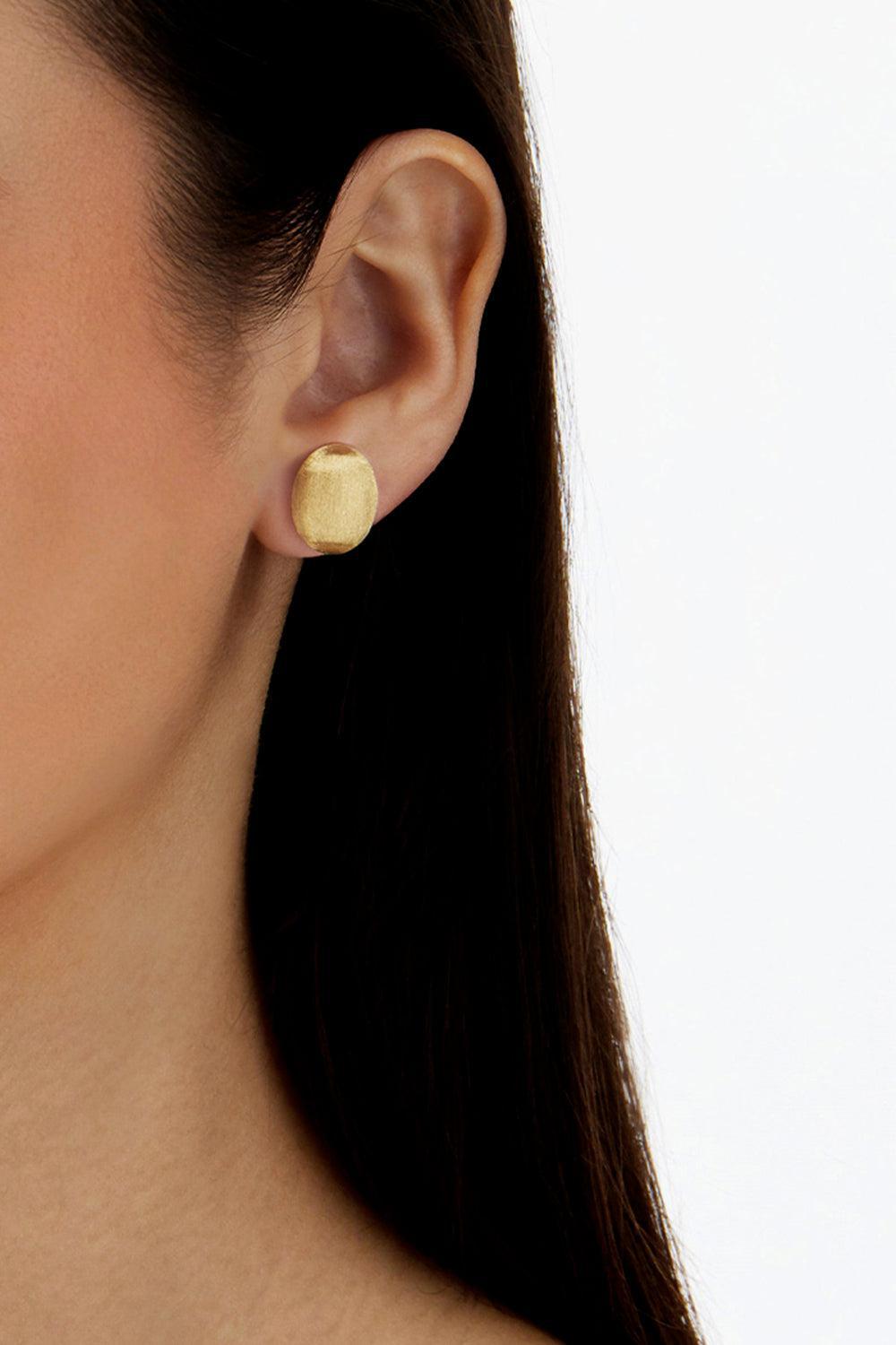 NANIS-Small "Muse" Gold Perle Stud Earrings-YELLOW GOLD