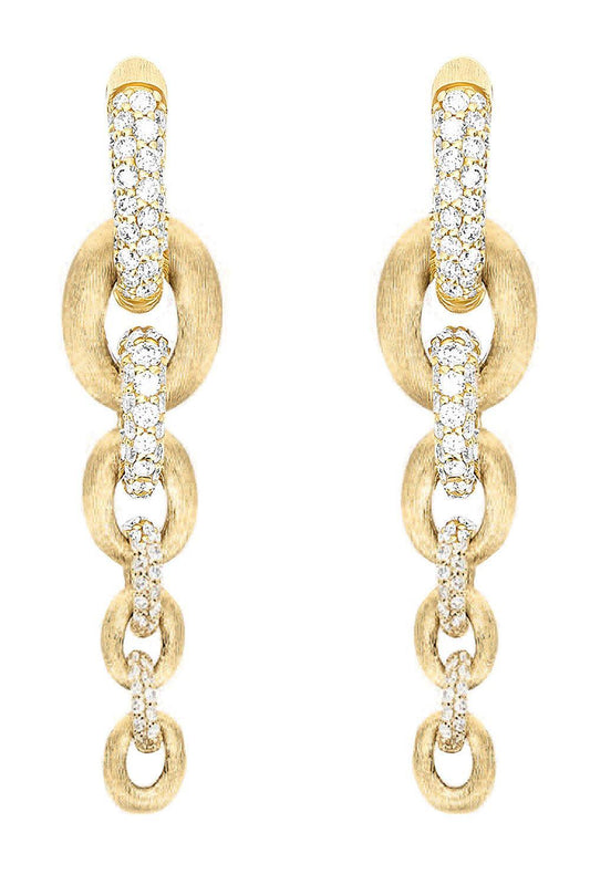 Diamond Libera Aura Four Link Drop Eearrings-YLWGGOLD-JEWELRYFINE JEWELEARRING-NANIS
