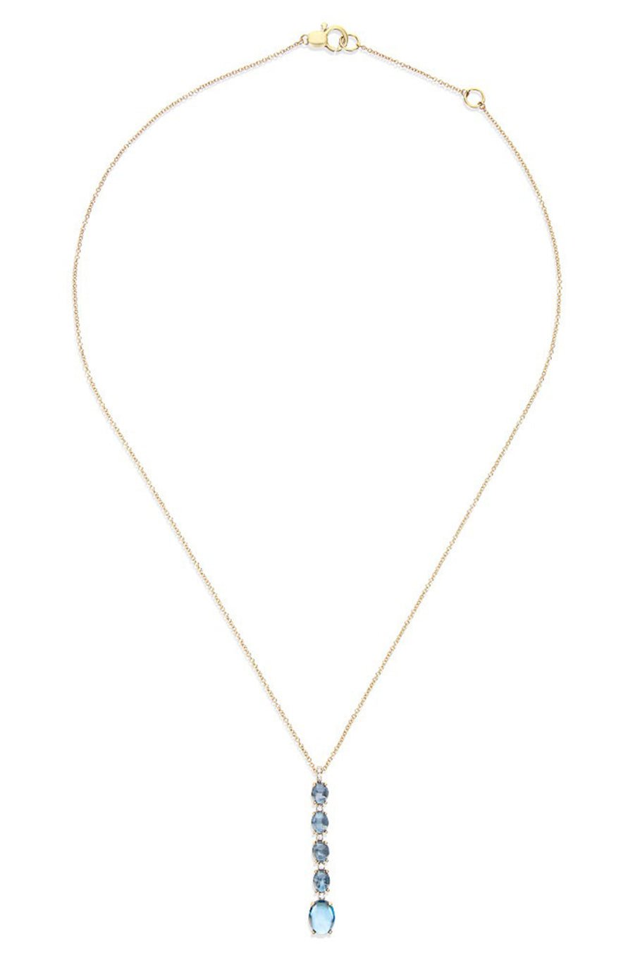 NANIS-Azure London Topaz Dainty Necklace-YELLOW GOLD
