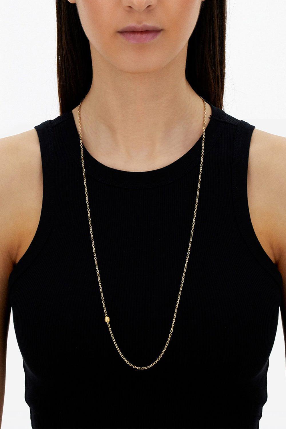 NANIS-"Boules" Long Chain Necklace-YELLOW GOLD