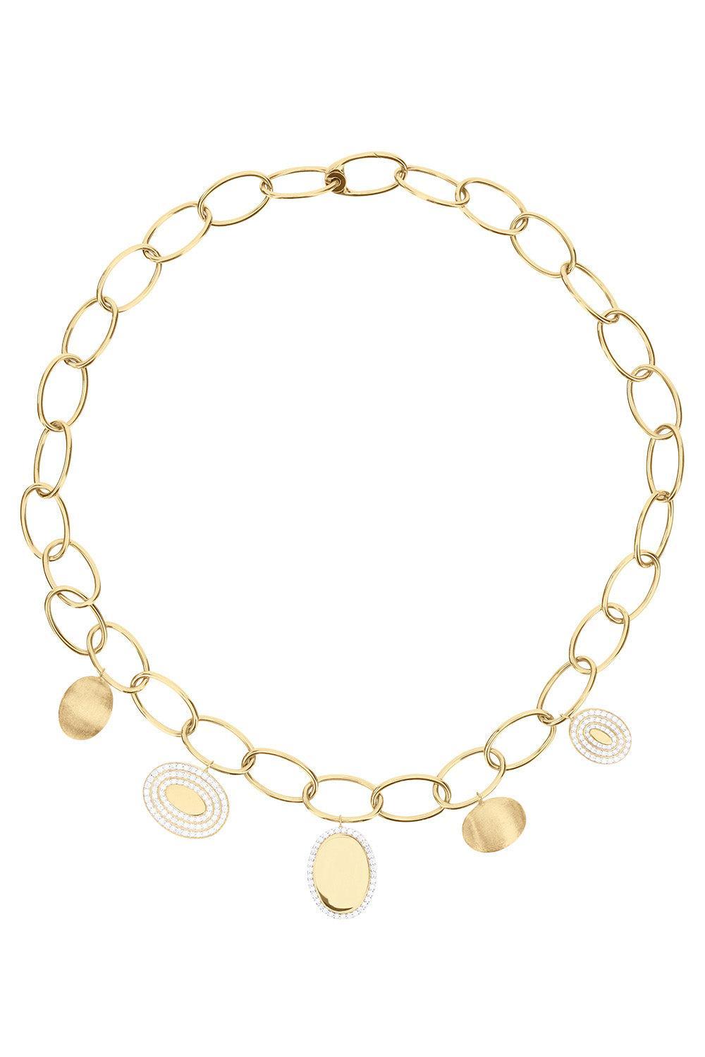Diamond Boules Sway Link Choker Necklace-YELLOW GOLD-JEWELRYFINE JEWELNECKLACE O-NANIS