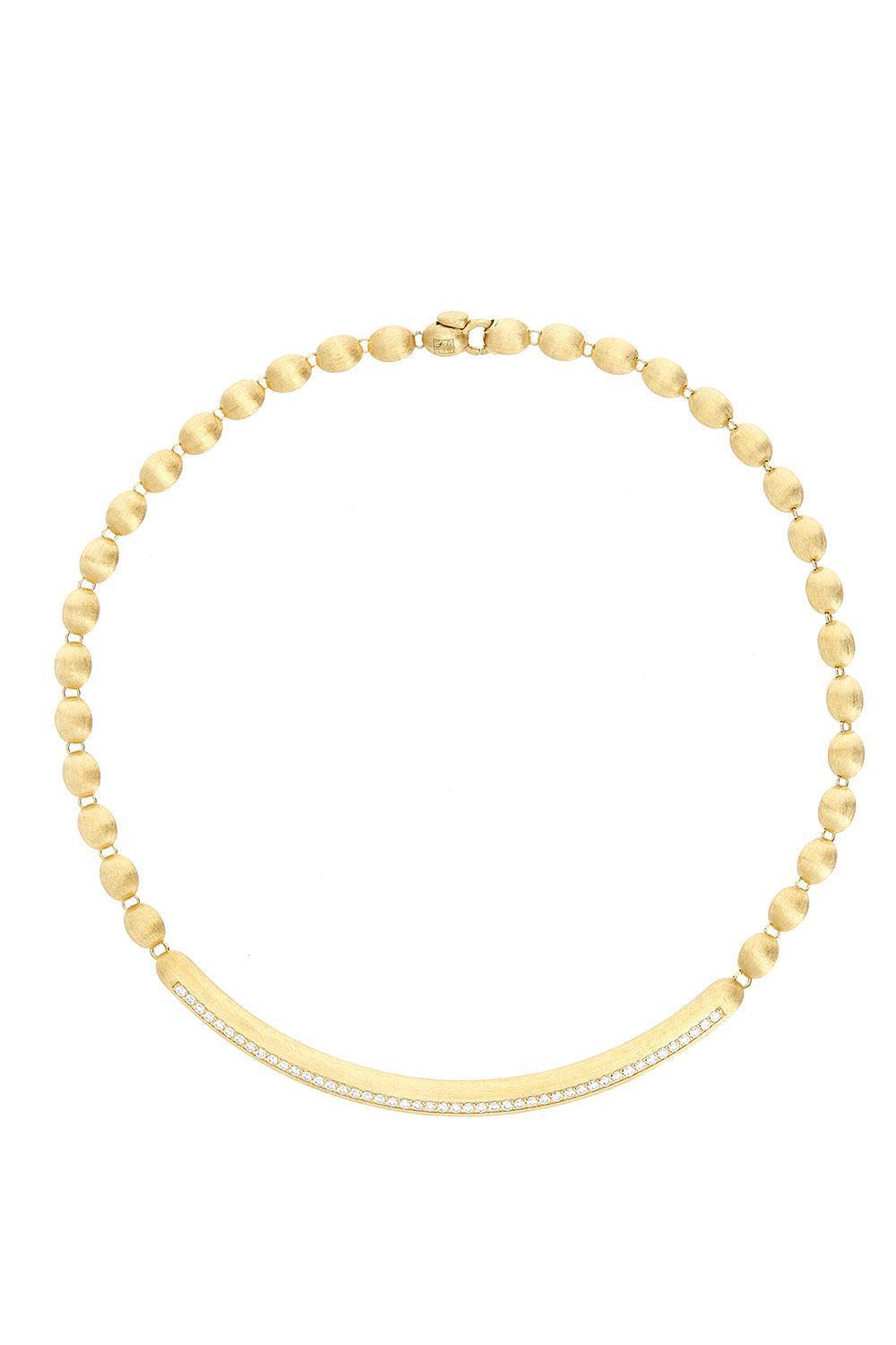  Diamond Elite Boules Bar Necklace-YELLOW GOLD-JEWELRYFINE JEWELNECKLACE O-NANIS 