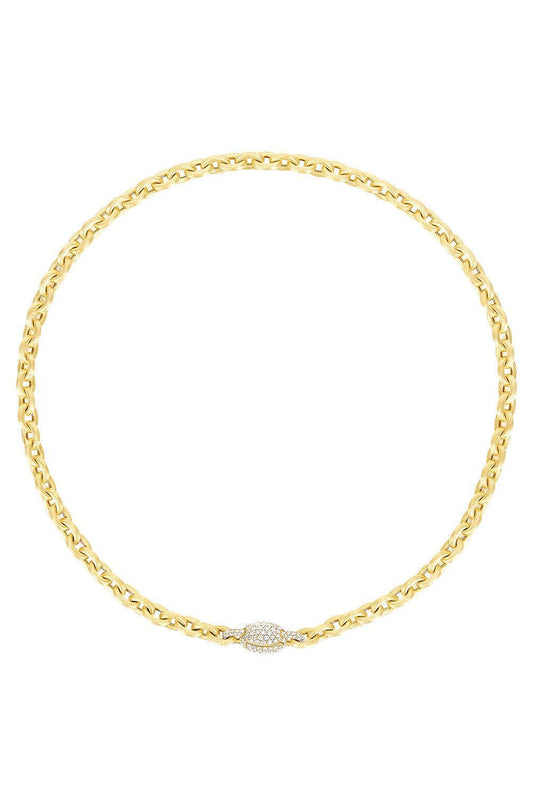 Diamond Libera Aura Chain Clasp Necklace-YELLOW GOLD-JEWELRYFINE JEWELNECKLACE O-NANIS