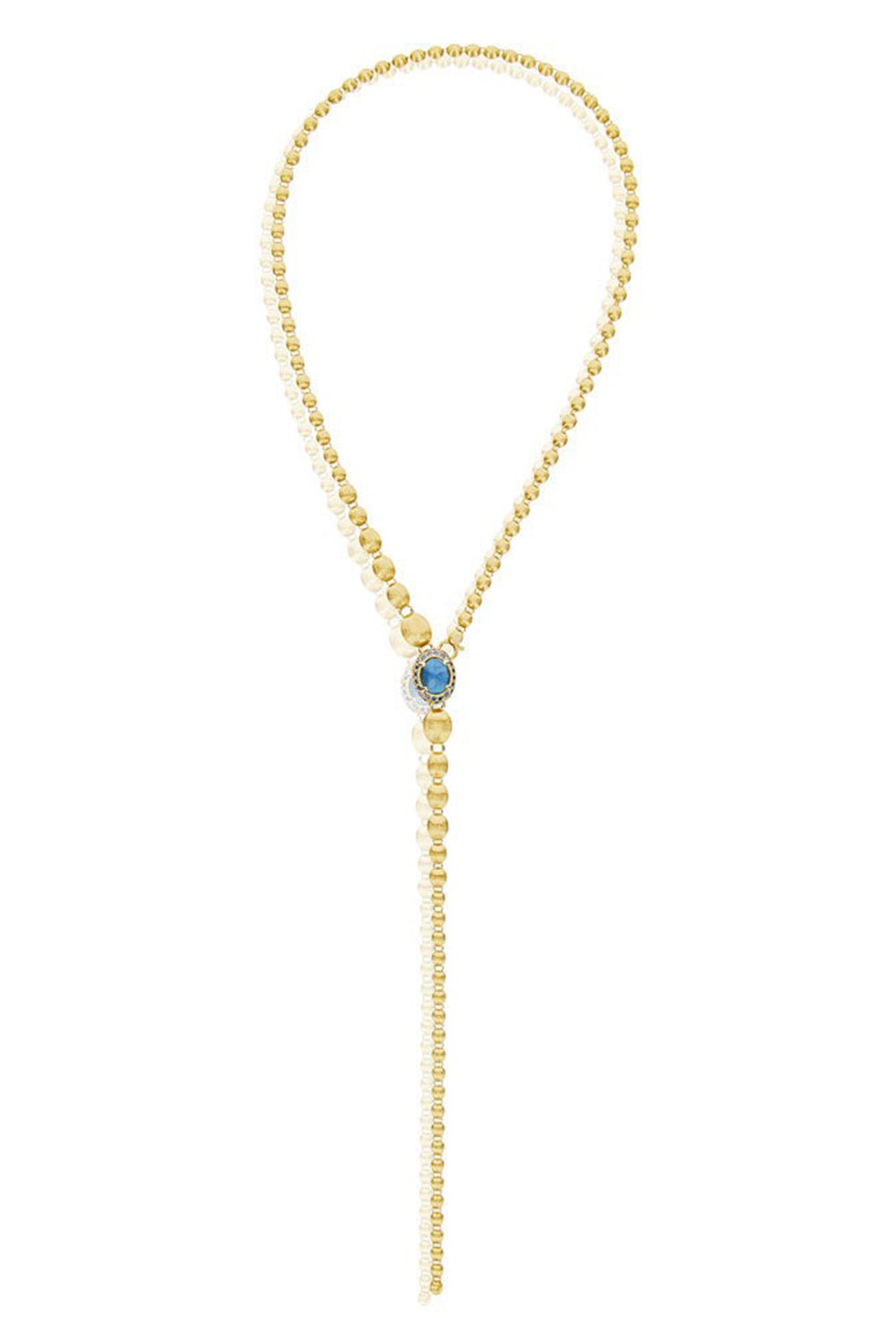 NANIS-Reverse BlueTopaz Convertibility Necklace-YELLOW GOLD