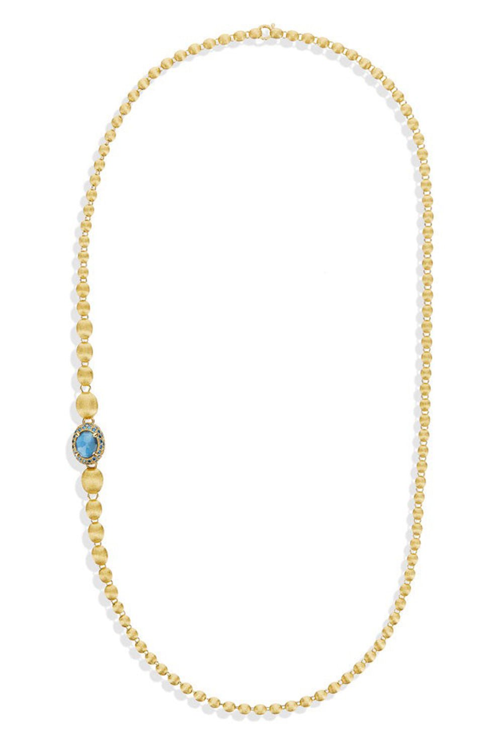 NANIS-Reverse BlueTopaz Convertibility Necklace-YELLOW GOLD