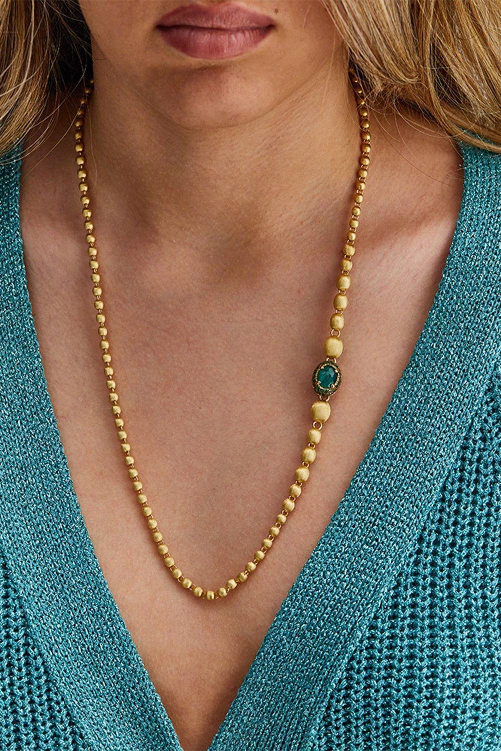 NANIS-Reverse Labrodite Convertible Necklace-YELLOW GOLD