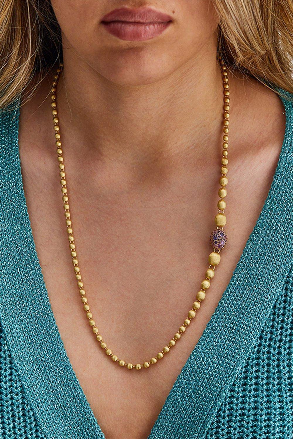 NANIS-Reverse Labrodite Convertible Necklace-YELLOW GOLD
