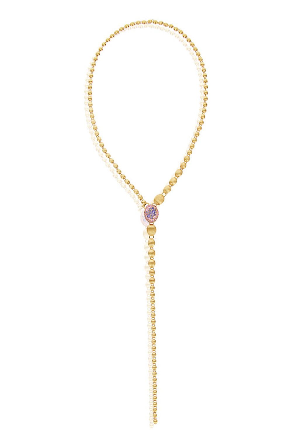 NANIS-Reverse Labrodite Convertible Necklace-YELLOW GOLD