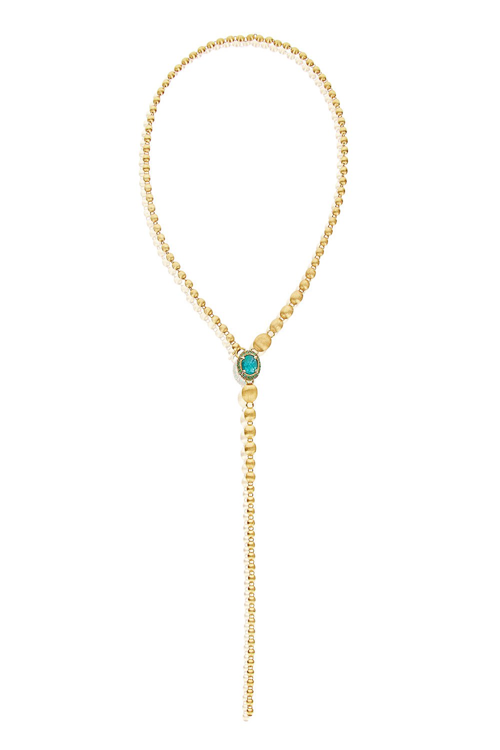 NANIS-Reverse Labrodite Convertible Necklace-YELLOW GOLD