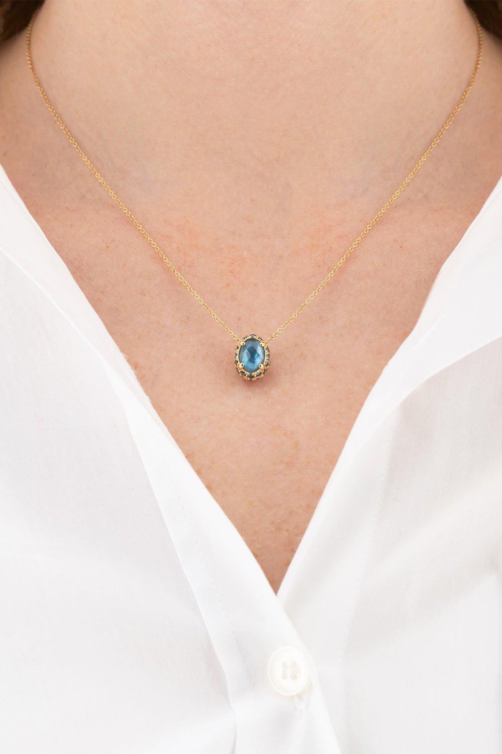 NANIS-Reverse Topaz Double-Face Necklace-YELLOW GOLD