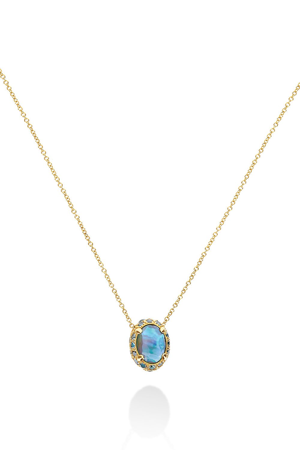 NANIS-Reverse Topaz Double-Face Necklace-YELLOW GOLD