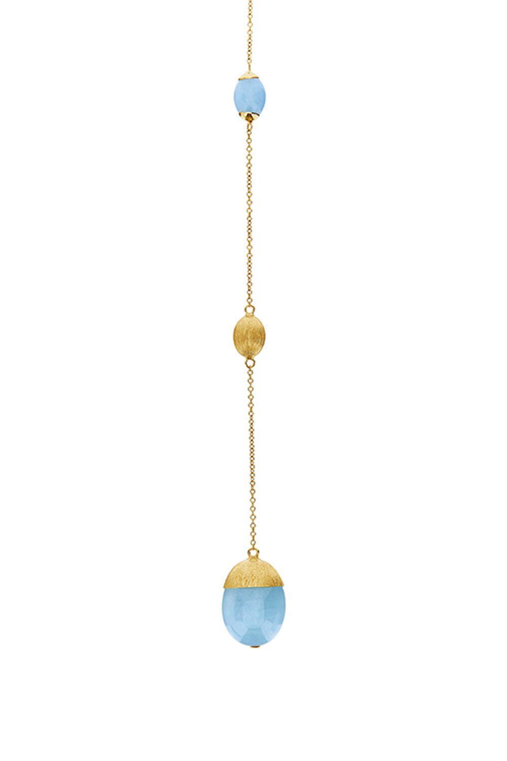 NANIS-Soffio Aquamarine Y Necklace-YELLOW GOLD