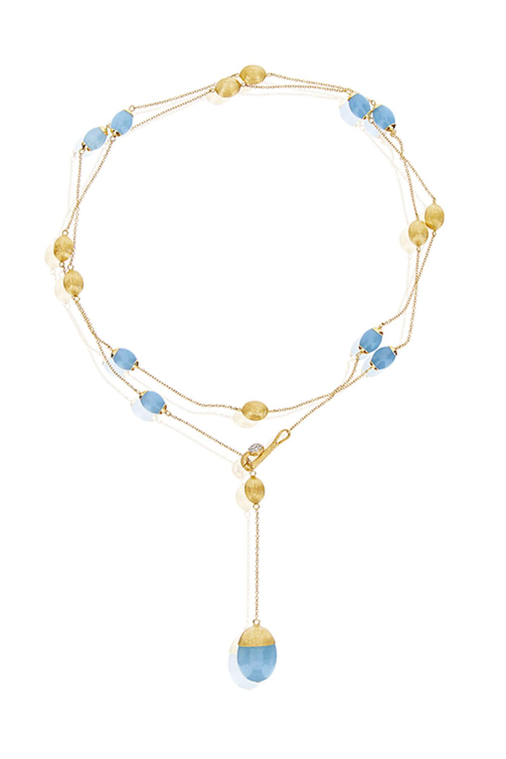 NANIS-Soffio Aquamarine Y Necklace-YELLOW GOLD