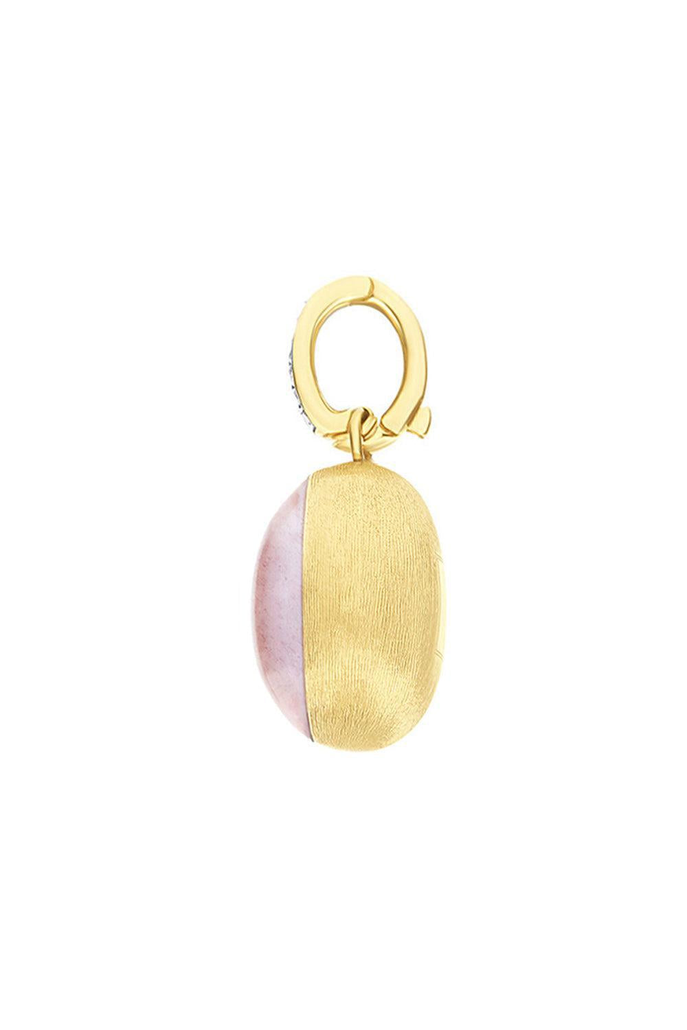Medium "Boules" Strawberry Quartz Rosolio Charm-YELLOW GOLD-JEWELRYFINE JEWELPENDANT-NANIS