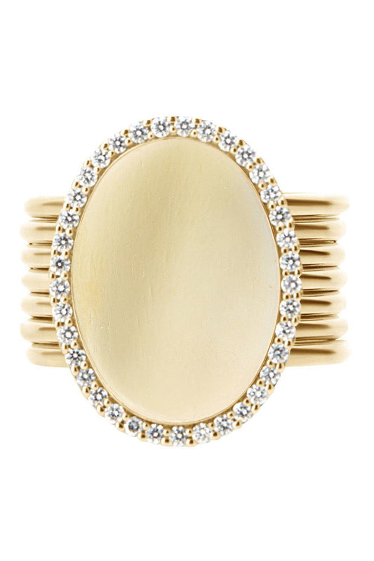 Diamond Boules Sway Seven Band Halo Ring-YELLOW GOLD-6.25-JEWELRYFINE JEWELRING-NANIS