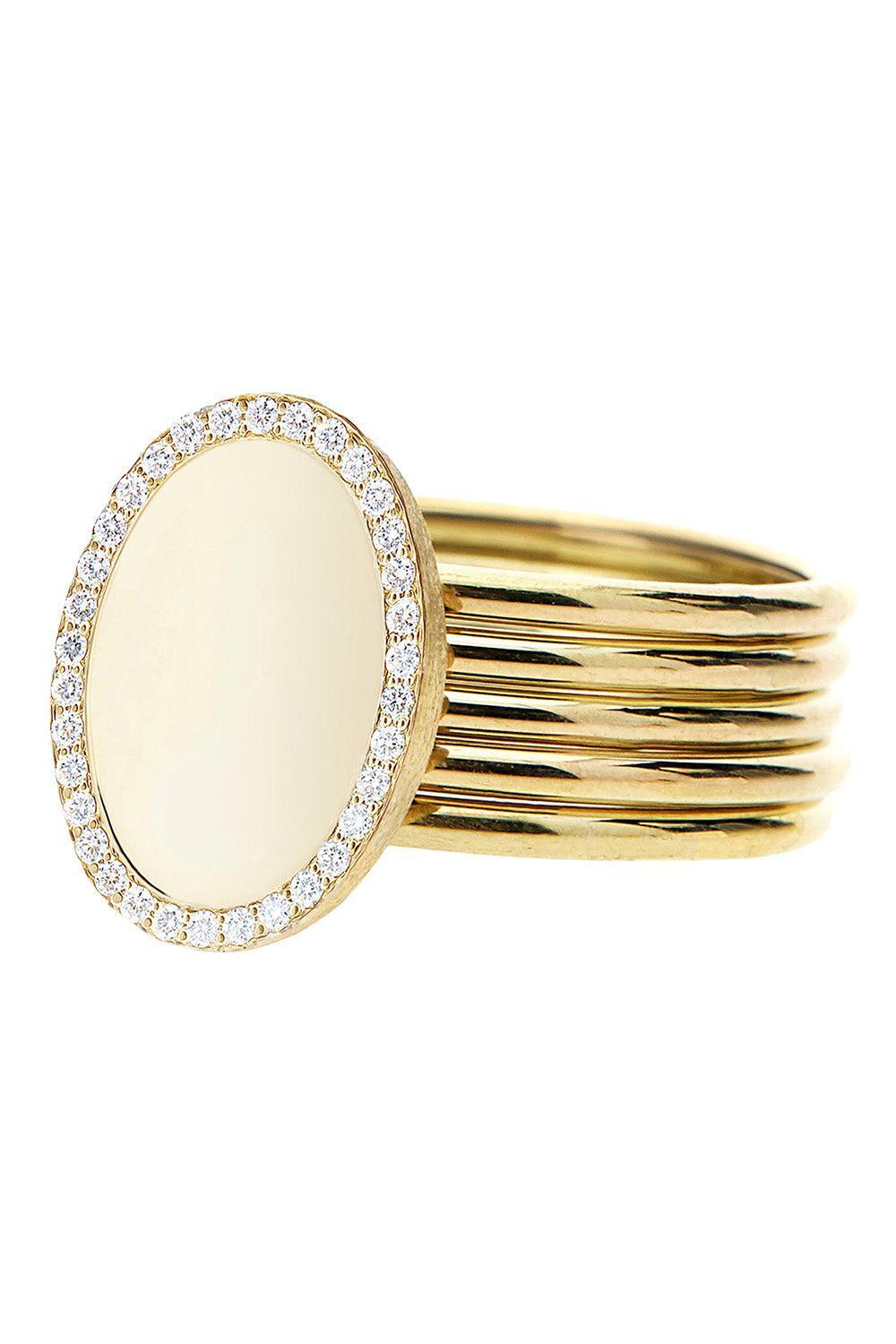  Diamond Five Band Sway Ring-YELLOW GOLD-6.25-JEWELRYFINE JEWELRING-NANIS 