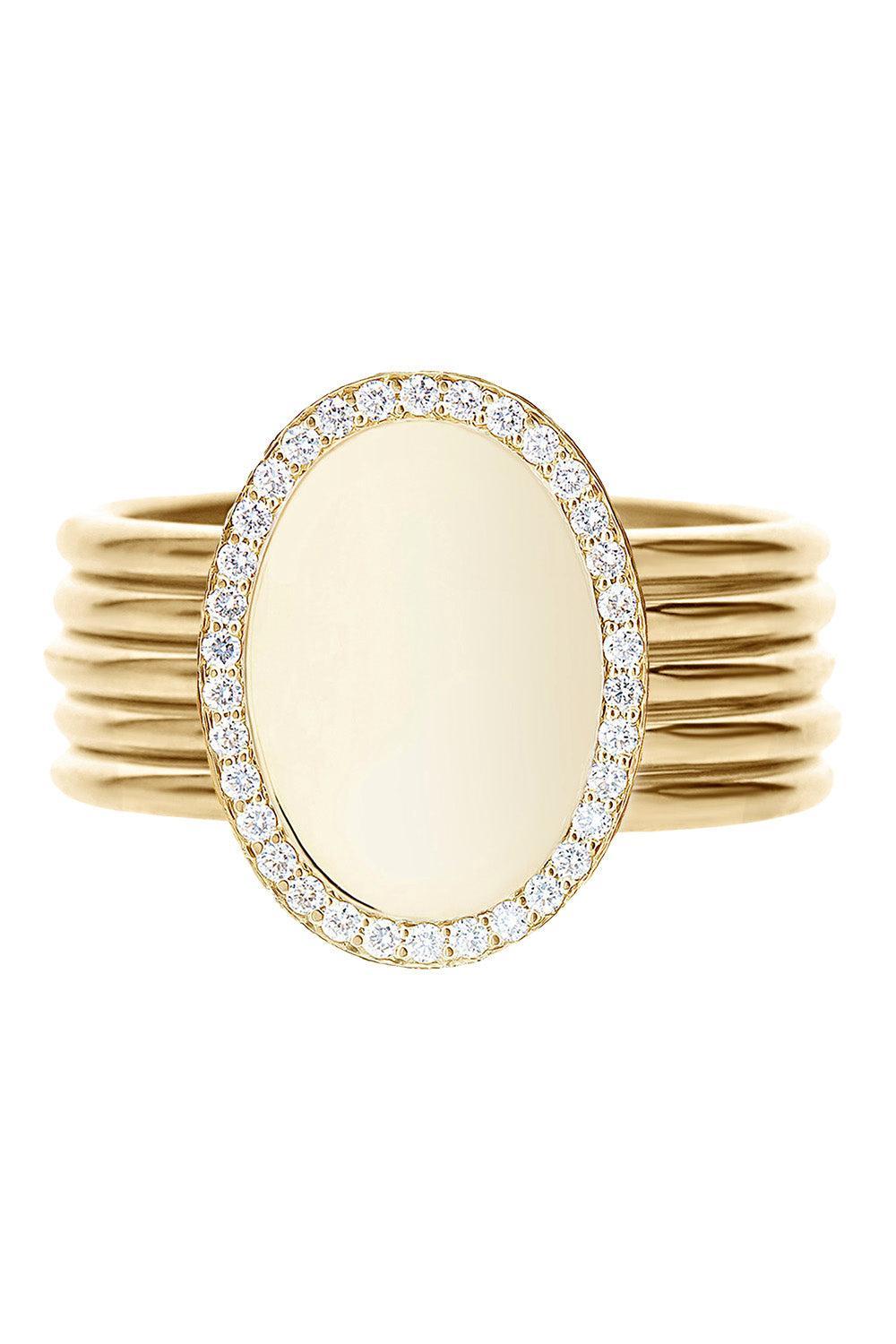  Diamond Five Band Sway Ring-YELLOW GOLD-6.25-JEWELRYFINE JEWELRING-NANIS 