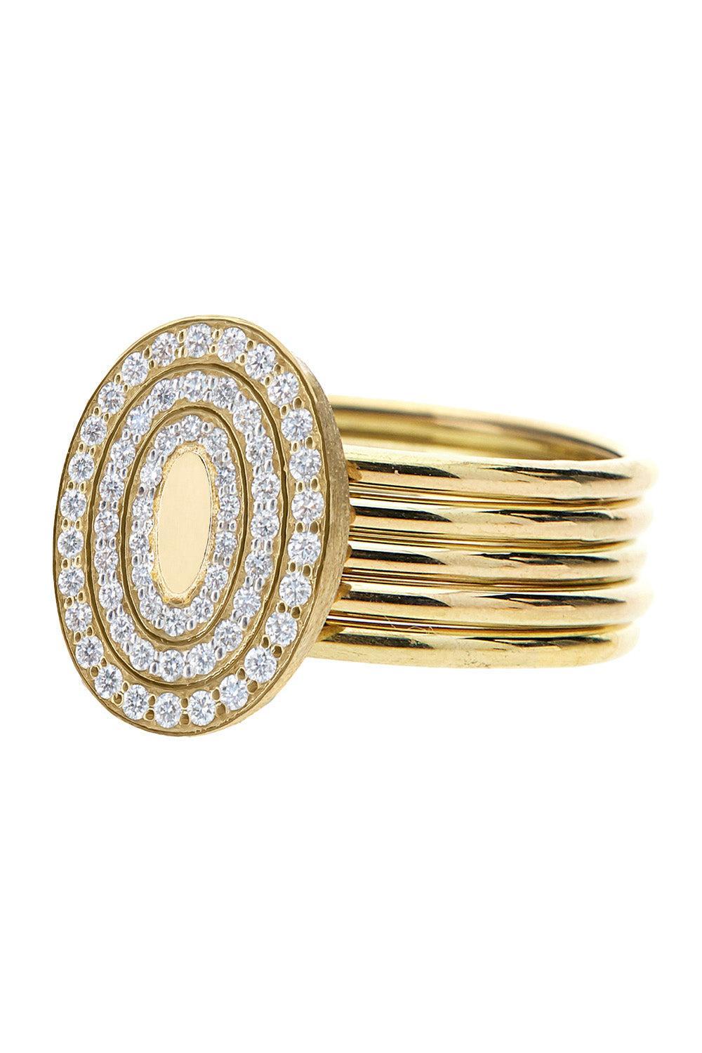 Diamond Boules Sway Four Band Circle Ring-YELLOW GOLD-6.5-JEWELRYFINE JEWELRING-NANIS