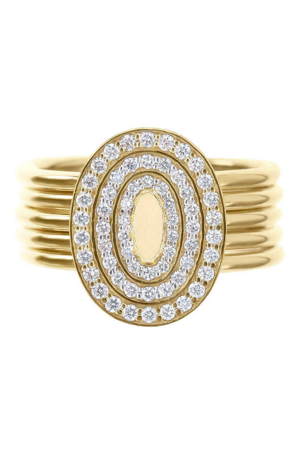  Diamond Boules Sway Four Band Circle Ring-YELLOW GOLD-6.5-JEWELRYFINE JEWELRING-NANIS 