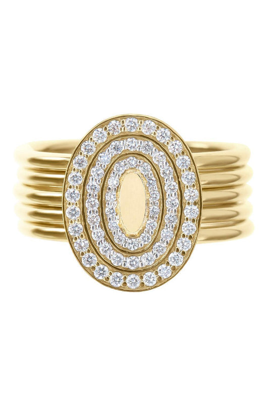 Diamond Boules Sway Four Band Circle Ring-YELLOW GOLD-6.5-JEWELRYFINE JEWELRING-NANIS